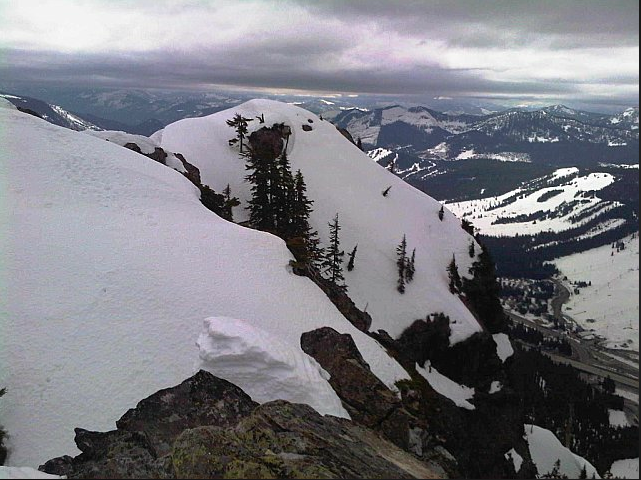 The summit - the highway is visible at the lower right